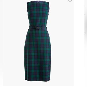 NWT J Crew Black Watch Tartan size 10 sleeveless sheath dress